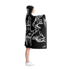 Hand Sketch Hooded Blanket