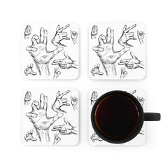 Hand Sketch Corkwood Coaster Set