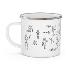 Dancing Figures Enamel Camping Mug