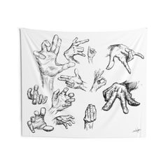 Hand Sketch Indoor Wall Tapestries