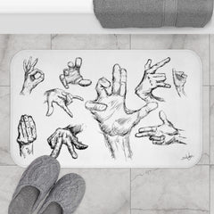 Hand Sketch Bath Mat