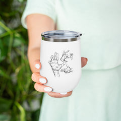 Hand Sketch 12oz Insulated Wine Tumbler