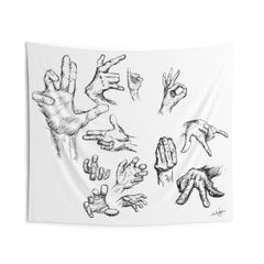 Hand Sketch Indoor Wall Tapestries