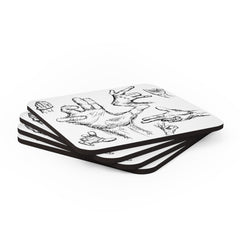 Hand Sketch Corkwood Coaster Set