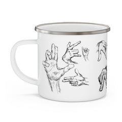 Hand Sketch Enamel Camping Mug