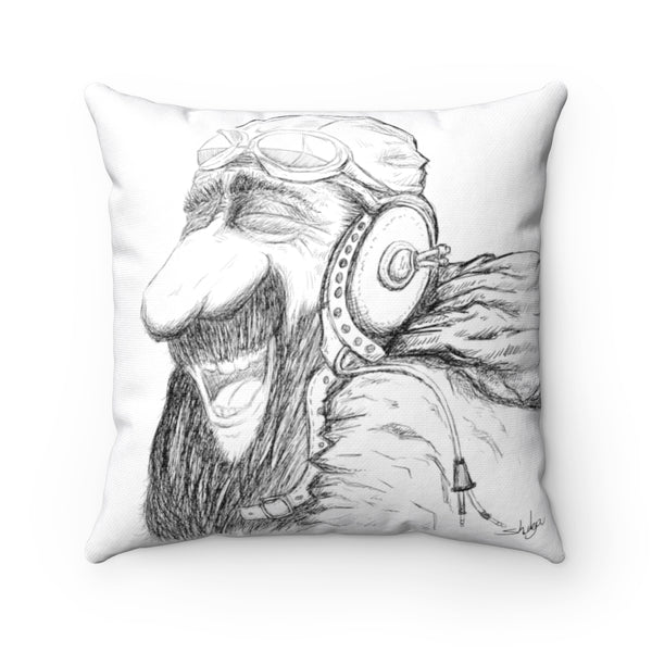 Laughing Aviator Square Pillow