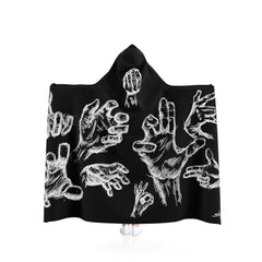 Hand Sketch Hooded Blanket