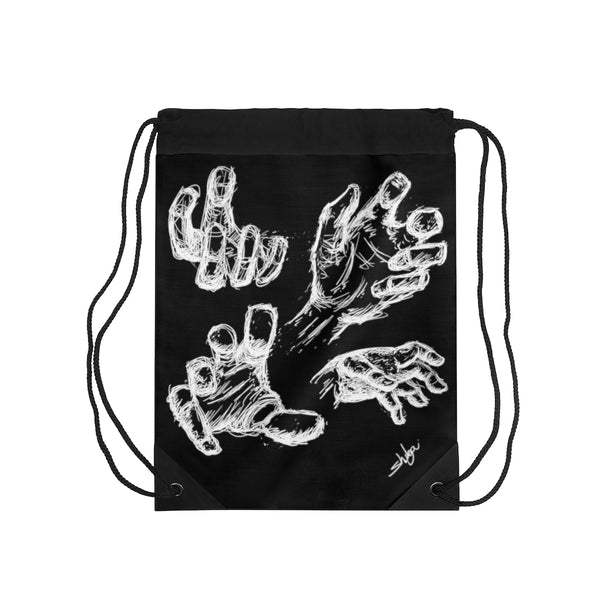 Hand Sketch Drawstring Bag