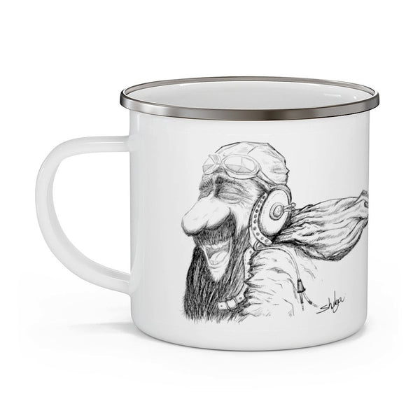 Laughing Aviator Enamel Camping Mug