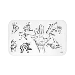 Hand Sketch Bath Mat