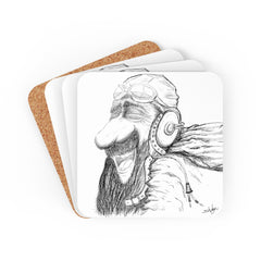 Laughing Aviator Corkwood Coaster Set