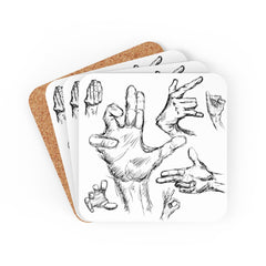 Hand Sketch Corkwood Coaster Set