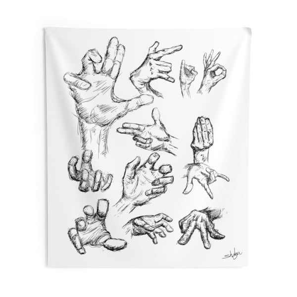 Hand Sketch Indoor Wall Tapestries