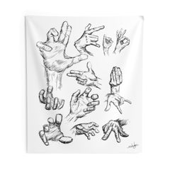 Hand Sketch Indoor Wall Tapestries