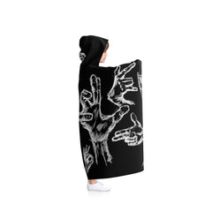 Hand Sketch Hooded Blanket