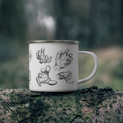 Hand Sketch Enamel Camping Mug