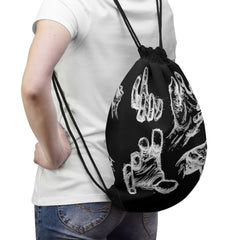 Hand Sketch Drawstring Bag