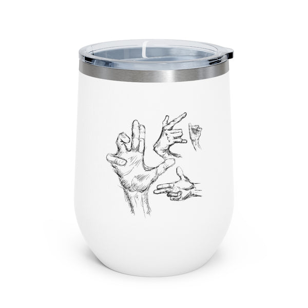 Hand Sketch 12oz Insulated Wine Tumbler