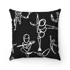 Dancing Figures Polyester Square Pillow