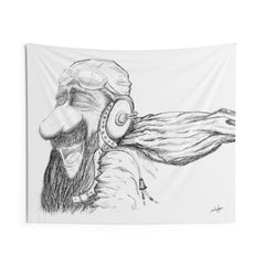 Laughing Aviator Indoor Wall Tapestries