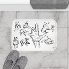 Hand Sketch Bath Mat