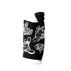 Hand Sketch Hooded Blanket