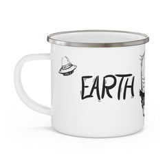 Suspicious Alien Enamel Camping Mug