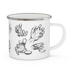 Hand Sketch Enamel Camping Mug