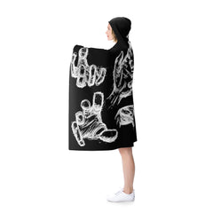 Hand Sketch Hooded Blanket