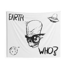 Suspicious Alien Indoor Wall Tapestries