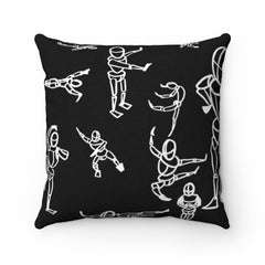 Dancing Figures Polyester Square Pillow