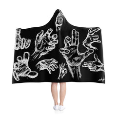 Hand Sketch Hooded Blanket