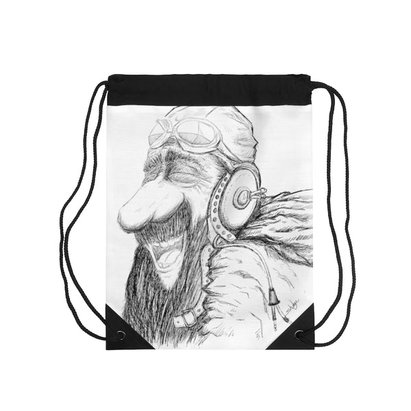 Laughing Aviator Drawstring Bag