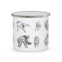 Hand Sketch Enamel Camping Mug